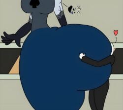 1girl1boy ass ass_focus big_ass big_butt black_clothes black_clothing breasts bubble_ass bubble_butt clothed clothing dat_ass dat_butt dress employee_(lobotomy_corporation) face_in_ass female hand_on_ass heart_symbol huge_ass huge_butt knight_of_despair lobotomy_corporation magical_girl male medium_breasts oomyloops project_moon spade thicc thicc_ass thicc_thighs thick thick_ass thick_butt thick_hips thick_legs thick_thighs