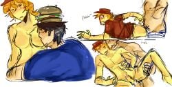 007n7_(forsaken) 1girls 2boys anal balls breasts colored_sketch cum dick elliot_(forsaken) elliot_(work_at_a_pizza_place) female fiosh6 forsaken_(roblox) gay male mlm penis roblox roblox_game robloxian self_upload sketch sucking_nipples tagme