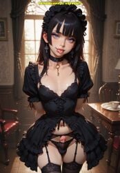 1boy ai_generated balls femboy meybekity otoko_no_ko panties penis tongue trap yaoi