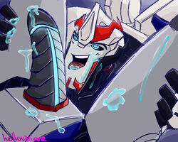 2boys cum cum_in_mouth face_between_thighs fellatio gay hellovivirose machine male male/male male_only mechanical metal_penis optimus_prime oral orgasm penis robot smokescreen transformers