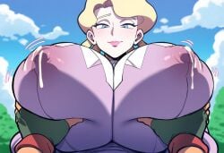 1boy 1boy1girl 1girls ai_generated alternate_breast_size big_breasts breasts breasts_bigger_than_head facing_viewer female game_freak glacia_(pokemon) gloves huge_breasts lactation large_breasts male male/female milking mullon nintendo nipples novelai pokemon pokemon_(anime) pokemon_(game) pokemon_journeys pokemon_oras pokemon_rse pov pov_hands satoshi_(pokemon) top_heavy