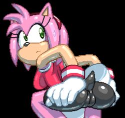 1girls amy_rose anthro ass bike_shorts breasts butt cameltoe clitoris_through_clothes dat_ass erect_clitoris female female_only hedgehog hotred leggings looking_back looking_up mammal mario_and_sonic_at_the_olympic_games presenting pussy sega solo sonic_(series) sonic_the_hedgehog_(series) sports_uniform sportswear