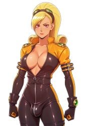 1futa 2d ai_generated anasheya_(style) assassin belt black_gloves blank_background blonde_futa blonde_hair blondshell bodysuit breasts center_opening civitai cowboy_shot fighting_game futa_only futanari goggles_on_head intersex king_of_fighters king_of_fighters_maximum_impact large_breasts lien_neville light-skinned_futa light_skin looking_at_viewer red_eyes simple_background solo unzipped video_game_character video_game_franchise white_background zipper