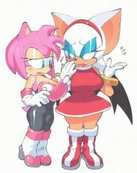 +++ 2girls amy_rose amy_the_bat animal_ears animal_nose anthro bare_shoulders bat bat_ears bat_girl bat_wings blue_eyeshadow blush blush_stickers body_fur boots bracelet breasts cleavage clothing cosplay costume_switch dress duo elbow_gloves embarrassed eulipotyphlan eyeshadow fang female footwear fur furry furry_female furry_with_furry gloves green_eyes hairband half-closed_eyes handwear headwear hedgehog high_heel_boots high_heels inkuusan jewelry knee_boots large_breasts laughing legwear looking_at_another looking_down makeup mammal multiple_girls open_mouth pink_fur pink_hair red_dress red_footwear rouge_the_bat shoes short_dress short_hair sleeveless sleeveless_dress smile sonic_(series) sonic_the_hedgehog_(series) standing swapped_clothes sweatdrop tail thigh_boots white_footwear white_gloves wings