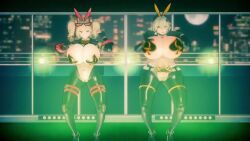 2girls 3d animated burnice_white caesar_king dancing huge_breasts mp4 paintitblack tagme video zenless_zone_zero