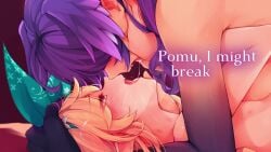 1futa 1girls after_kiss arguing aroused bed big_breasts blonde_hair breasts cum cum_in_pussy cum_on_body cum_on_lower_body dialogue dirty_talk drooling english_text excited fairy female femsub fit fit_female futa_on_female futanari highres implied_futa implied_futanari implied_penetration intersex kissing kissing_while_penetrated large_breasts light-skinned_female looking_pleasured medium_breasts missionary_position nijisanji nijisanji_en nsfw_sonia_va on_bed passionate pointy_ears pomu_rainpuff purple_hair qpafterhoursch ricegnat rough_sex saliva selen_tatsuki sex slim_waist starnax04 tagme tail talking talking_to_partner taunting thighs vaginal_penetration video virtual_youtuber vtuber