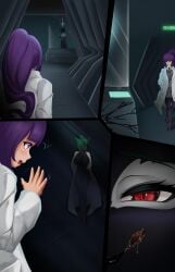 comic corruption female ferelia_ctesias inou living_clothes miqo'te rikatsuky smile symbiote tentacle