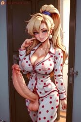 1futa ai_generated balls breasts clothed clothing dick_out dustyfutaai erection fantasy female futa_only futanari huge_balls huge_cock intersex large_breasts large_penis light-skinned_futa light-skinned_futanari lola_bunny penis solo solo_focus solo_futa