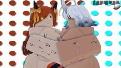 2023 2girls 3d 3d_(artwork) 3d_model areolae artist_name ass big_ass big_breasts breasts demon demon_girl demon_horns demon_tail dylainei female holding_hands horny human light-skinned_female light_skin long_hair nipples orange_hair request roblox roblox_avatar robloxian short_hair sweat sweatdrop sweating sweaty tan-skinned_female tan_skin thighhighs thighs thunder_thighs thunderthighs vivian_red watermark white_hair yuri
