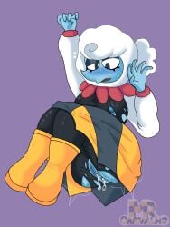 big_breasts cum_in_ass cum_in_pussy deltarune deltarune_chapter_3 elnina_(deltarune) laying_down mrcarvalho ripped_clothing sweating