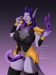 armor big_breasts big_lips black_clothes black_nail_polish black_nails boobwindow choker curvy curvy_female curvy_figure dildo earrings eyeofcorruption fantasy female female_focus female_only glowing_eyes hourglass_figure huge_breasts large_breasts long_ears long_eyebrows long_nails magic magic_dildo magic_sex_toy magic_strap-on makeup nipples_visible_through_clothing original_character pale_skin pointy_ears pointy_nails purple_eyes purple_hair purple_lipstick purple_skin sharp_nails shoulder_armor shoulder_pads stockings strap-on strapon tattoos tentacle thick thick_female thick_hips thick_thighs violet_eyes violet_hair violet_lipstick violet_skin void void_elf void_tendrils warcraft wide_hips world_of_warcraft wristguards