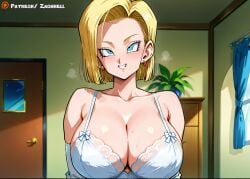 1girls ahe_gao ai_generated android_18 big_ass big_breasts cheating_wife dragon_ball female kame_house male netorare ntr room wife zadbhell