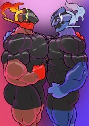 anthro armarouge ceruledge furry gay generation_9_pokemon homosexual humanoid male male/male male_only muscles muscular muscular_male pokemon pokemon_(species) trencalos