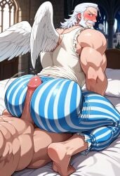 ai_generated angel ass bara barefoot big_ass big_ass_(male) big_butt bubble_butt buttjob buttjob_over_clothes clothed_male_nude_male dubious_consent dudebooty17 gay male male_only seven_deadly_sins zoria