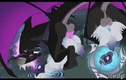aggressive_fertilization animal_genitalia animal_penis anthro ass balls black_body blue_insides bodily_fluids bovid breasts caprine clenched_teeth cum cum_in_pussy cum_inside cyanotic_epithelium dragon duo female from_front_position fur genital_fluids genitals glowing glowing_genitalia glowing_penis hi_res holding_butt horn impregnation kindred_(lol) knot knotting lamb_(lol) league_of_legends letterbox male male/female male_penetrating mammal mask mating_press mythological_creature mythological_scalie mythology penetration penile penile_penetration penis penis_in_pussy purple_penis pussy rentalgf riot_games scalie sex sheep syl_(synyadriel) tail teeth tencent vaginal_penetration vaginal_penetration wearing_mask white_body white_fur wings