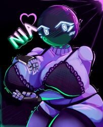 1girls female female_focus nia_(the_ayishi) purple_body robot robot_girl screen_face tagme the_ayishi