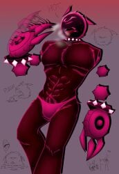 abs anthro ass ass black_body blixer blixer_(jsab) bucket cat_ears chest_fur claws cyclops doodle eye_closed felid feline fur furry hairball just_shapes_and_beats male male_only muscular muscular_male one_eye_closed overheated panting pecs pubic_hair red_fur red_thong sharp_claws sharp_teeth spiked_bracelet spiked_collar sweat sweatdrop sweating sweaty tail talking talking_to_self teeth text thong tired tired_expression tongue tongue_out water