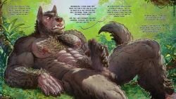 2025 angry anthro armpit_hair ball_fondling balls bhima biped bodily_fluids body_hair bone branch canid canine canis censored chest_fur chest_hair claws detailed_background dialogue dripping ear_piercing english_text erection eyebrows facial_hair feet finger_claws fingernails fingers fondling fur genitals grass grey_body grey_fur hair handjob happy_trail hi_res holding_balls hotsatyr humanoid_genitalia humanoid_hands humanoid_penis india jewelry jungle_background leaf long_penis male male_anthro male_only mammal mohawk mosaic_censorship mullet muscular muscular_anthro muscular_arms muscular_male mythology nails nipples nude nude_anthro nude_male patreon pawpads penile penis piercing plant pubes pupils roots sex short_hair solo tail text the_jungle_book toes tree tribal tusks vein wolf