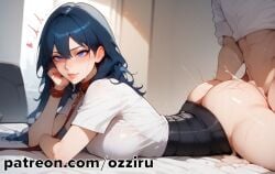 1boy 1boy1girl absurd_res ai_generated blue_hair byleth_(fire_emblem) byleth_(fire_emblem)_(female) claude_von_riegan couple couple_(romantic) female fire_emblem fire_emblem:_three_houses hi_res highres long_hair male male/female male_penetrating male_penetrating_female nintendo ozziru patreon prone_bone romantic romantic_couple self_upload sensual sex straight uncensored
