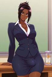 1futa ai_generated anasheya_(style) blondshell civitai dark-skinned_futanari dark_skin futa_only futanari office_lady solo tagme teacher teacher_outfit