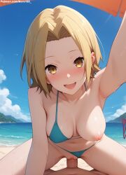 1boy 1boy1girl 1girls 2d ai_generated areolae armpit bare_arms beach big_breasts bikini breasts brown_eyes chest cowgirl_position curvy curvy_figure cute cute_face detailed eyelashes eyeshadow female fit fit_female focus hair high_quality horimiya large_breasts leaning_forward legs light-skinned_female light_brown_hair light_skin lips lipstick looking_at_viewer makeup male mascara medium_hair nipples one_breast_out outdoor_sex pale-skinned_female pale_skin perky_breasts posing public_nudity public_sex pussy rough_sex seductive seductive_look sex short_hair spread_legs stable_diffusion tagme thighs thin_waist vagina vaginal_insertion vaginal_penetration vaginal_sex yoshikawa_yuki