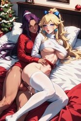 1futa ai_generated balls bed cum_in_pussy dickgirl dustyfutaai excessive_cum fantasy female fucked_from_behind futa_on_female futanari huge_balls huge_cock intersex large_insertion massive_balls massive_cock penetration penis princess_peach sex shihouin_yoruichi stomach_bulge vaginal_penetration