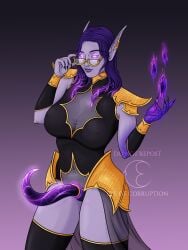 armor big_breasts big_lips black_clothes black_nail_polish black_nails boobwindow choker curvy curvy_female curvy_figure dildo earrings eyeofcorruption fantasy female female_focus female_only glowing_eyes hourglass_figure huge_breasts large_breasts long_ears long_eyebrows long_nails magic magic_dildo magic_sex_toy magic_strap-on makeup nipples_visible_through_clothing original_character pale_skin pointy_ears pointy_nails purple_eyes purple_hair purple_lipstick purple_skin sharp_nails shoulder_armor shoulder_pads stockings strap-on strapon tattoos tentacle thick thick_female thick_hips thick_thighs violet_eyes violet_hair violet_lipstick violet_skin void void_elf void_tendrils warcraft wide_hips world_of_warcraft wristguards