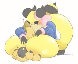 2025 4_arms 5_fingers against_surface annabee_(woebeeme) antennae_(anatomy) anthro areola arthropod arthropod_abdomen ass bald bee bent_over big_breasts big_butt big_penis black_body black_eyes blush bodily_fluids bottomless bow_(feature) bow_accessory bow_ribbon breasts closed_eyes clothed clothing digital_drawing_(artwork) digital_media_(artwork) duo eyebrows eyelashes female fingers genitals glistening hand_on_breast huge_breasts huge_butt huge_cock hymenopteran hyper hyper_genitalia hyper_penis insects larger_female looking_at_another lying male male/female multi_arm multi_limb multicolored_body narrowed_eyes non-mammal_breasts nude nude_male on_back open_mouth open_smile penis pinned simple_background simple_eyes size_difference smaller_male smile standing sweat sweatdrop thick_thighs three-quarter_view topwear tuft two_tone_body white_background white_slime_(artist) wide_hips yellow_body