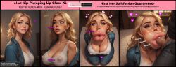 ai_generated big_breasts big_lips bimbo bimbo_lips bimbofication blowjob blowjob_face brain_drain breast_expansion facefuck huge_lips inflation isabel3dx lip_expansion transformation