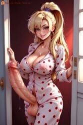 1futa ai_generated balls breasts clothed clothing dick_out dustyfutaai erection fantasy female futa_only futanari huge_balls huge_cock intersex large_breasts large_penis light-skinned_futa light-skinned_futanari lola_bunny penis solo solo_focus solo_futa
