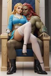 ai_generated black_heels blonde_hair breath_of_the_wild elf female ganondorf green_eyes hyrule_warriors in_love nintendo panties princess_zelda sex sexy sitting sitting_on_lap sitting_on_throne the_legend_of_zelda the_legend_of_zelda:_breath_of_the_wild white_stockings zelda_(breath_of_the_wild)