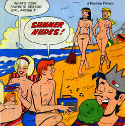 3girls archie_andrews archie_comics beach betty_and_veronica betty_cooper breasts female female_only jughead_jones kentoons multiple_girls nude pussy sabrina_spellman sabrina_the_teenage_witch veronica_lodge