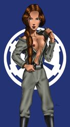 1girls admiral_daala admiral_natasi_daala breasts breasts_out female female_only looking_at_viewer miravi natasi_daala solo solo_female star_wars stripping