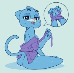 1girls anthro ass blue_fur cartoon_network female female_only furry mature mature_anthro mature_female mature_woman mother nicole_watterson not_enough_milk_(artist) simple_background solo solo_female the_amazing_world_of_gumball