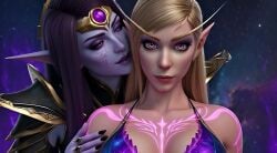 ai_generated ai_voice_acted alleria_windrunner armored_female blue_eyes caressing_breasts caressing_face corruption elf elf_female french_kiss french_voice_acting hands_on_breasts high_elf kissing lesbian_domination lesbian_kiss looking_at_each_other looking_at_partner looking_at_viewer magic_tattoo manipulation purple_eyes purple_skin seduction seductive_eyes seductive_smile sensual sinastrel tagme video void_corruption_(warcraft) void_elf world_of_warcraft xal'atath yuri