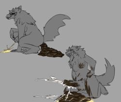 animal_genitalia animal_penis anthro axxelroze bodily_fluids crouching cum cum_on_feces cumshot ejaculation equine_genitalia equine_penis erection feces feces_on_anus feces_on_arm feces_on_balls feces_on_body feces_on_breasts feces_on_genitals feces_on_leg feces_on_penis feces_pile genital_fluids genitals gynomorph hand_print hi_res intersex kneeling looking_at_viewer mal0 mallikathesatanist peeing penis scat scatplay scp-1471-a scp_foundation skulldog_(species) solo