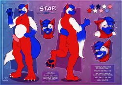 absurd_res aktiloth anthro anus ass balls belly blep blue_eyes blue_hair blush blush_lines canid canine canis english_text erection fluffy fluffy_tail fur genitals hair hi_res holding_tail humanoid_genitalia humanoid_penis looking_at_viewer male mammal model_sheet multicolored_body multicolored_fur nude nude_anthro nude_male pawpads penis slightly_chubby slightly_chubby_anthro slightly_chubby_male smile tail teeth text tongue tongue_out wolf