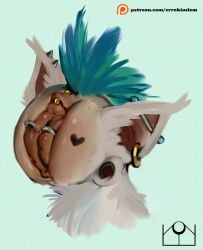 body_horror ear_piercing ear_tunnel errokioslem felid feline female feral fur genital_piercing genitals hi_res hybrid mammal mohawk nightmare_fuel piercing portrait pubic_fuzz pussycat_sp shaved_vulva simple_background solo tattoo three-quarter_portrait vulva vulva_piercing what what_has_science_done where_is_your_god_now white_body white_fur