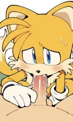 2_tails 2boys 2d aged_up ai_assisted ai_generated blowjob blush cum fellatio fox gay human_on_anthro male_only miles_tails_prower oral pov sega sonic_(series) sonic_the_hedgehog_(series) sucking_penis tails_the_fox yaoi young