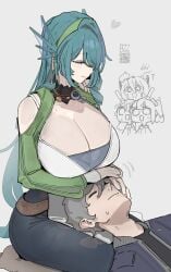 1boy 1girls 2026 4girls angels_of_delusion aria_(zenless_zone_zero) aria_(zenless_zone_zero)_(human_form) artist_name ass azz0422 bare_shoulders big_breasts blue_hair breasts cecilia_(zenless_zone_zero) cleavage clothed clothing color colored digital_media_(artwork) female fully_clothed hair hi_res hoyoverse huge_breasts lap_pillow large_breasts light-skinned_female light_skin long_hair lying mihoyo name_tag nangong_yu_(zenless_zone_zero) npc npc_(zenless_zone_zero) qr_code simple_background smile solo sunna_(zenless_zone_zero) thick_thighs thighs white_background wise_(zenless_zone_zero) zenless_zone_zero