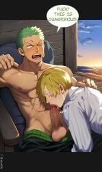 ai_generated english english_text gaizellic gay male male_only one_piece roronoa_zoro sanji vinsmoke_sanji