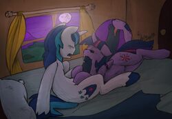 2014 alicorn animal_genitalia animal_urethral_insertion bed bedroom blue_hair brother closed_eyes cutie_mark duo equine erection fellatio female feral friendship_is_magic hair hi_res horn horsecock incest inside internal interracial long_hair male male_urethral_insertion mammal my_little_pony night open_mouth oral penetration penis sex shining_armor_(mlp) sibling sister straight tongue twilight_sparkle_(mlp) unicorn urethral urethral_insertion urethral_penetration wingbonermaker wings