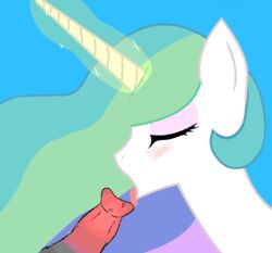 animal_genitalia animated blush equine female feral friendship_is_magic hair horn licking lonewolfkait mammal my_little_pony oral penis princess princess_celestia_(mlp) royalty tongue tongue_out unicorn