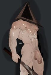 bara big_ass big_breasts big_penis blood breasts dead_by_daylight gay hairy hairy_body hairy_male holding_object knife kovvvx male male_only muscular naked naked_male pyramid_head sex silent_hill solo sword