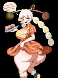 1girls anxious ass big_ass big_breasts black_background breasts c-chan_(poppin-play_kitchen) clothed clothing dark_background female female_only fleshlight fully_clothed lifting_own_clothes lifting_skirt mosaic_censoring mosaic_censorship nervous one_eye_closed one_eye_open poppin-play_kitchen sex_toy_transformation shoes solo sweat sweatdrop tagme thought_bubble twintails two-tone_hair u-chan_(poppin-play_kitchen) white_hair worried worried_expression ytrall