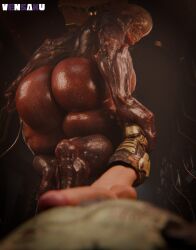 1boy 1girls big_ass big_breasts blender demon_girl doom doom_slayer_(doom) eyeless female hell_knight_(doom) huge_ass huge_breasts inminent_rape inminent_sex male/female monster_girl muscle_mommy snu-snu teeth thick_thighs vensaku video_games wide_hips