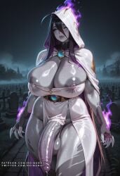 1futa ahoge ai_generated areola_slip black_hair blue_eyes breasts capelet claws cleavage cloak colored_skin covered_nipples cowboy_shot cross dress erection fingernails fire futanari glowing glowing_eyes graveyard grey_skin hair_between_eyes hood hood_up hooded_cloak huge_breasts huge_cock huge_testicles large_penis large_testicles lips long_fingernails long_hair looking_at_viewer night nipple_slip nipples outdoors parted_lips pelvic_curtain penis precum reiqunai sharp_fingernails shiny_skin skindentation sky solo standing sweat testicles thick_thighs thighs tombstone torn_clothes uncensored undead veins veiny_breasts veiny_penis very_long_hair white_dress zombie