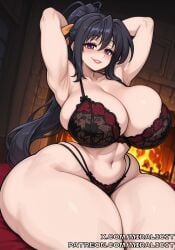 1girls 4k ai_generated akeno_himejima big_ass big_breasts big_butt black_hair high_resolution high_school_dxd huge_ass huge_breasts lingerie lingerie_only long_hair miralicit naughty_face purple_eyes saliva sexy sexy_body sexy_pose shortstack solo solo_female thick thick_ass thick_butt thick_hips thick_legs thick_thighs