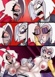 2angels 2girls angel angel_girl angel_girls angel_wings angels angry arm_support bed big_breasts blush breasts closed_eyes exorcist_(hazbin_hotel) female female/female female_only grey_skin hazbin_hotel hearts kissing lesbian_kiss lesbian_sex lute_(hazbin_hotel) motion_lines multiple_girls nipples nude nude_female open_mouth pleasure_face prosthetic_arm pussy pussy_grinding pussy_to_pussy scissoring sex shaved_pussy short_hair spread_legs teeth thick_thighs thighs tribadism vaggie_(hazbin_hotel) white_hair yuri zaicomaster zaicomaster14