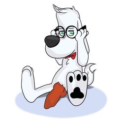 20th_century_fox animal_genitalia bow_tie canine canine_penis dreamworks erection eyewear glasses jay_ward_productions knot male male_only mammal mr._peabody mr._peabody_and_sherman penis rocky_and_bullwinkle softcream solo white_background